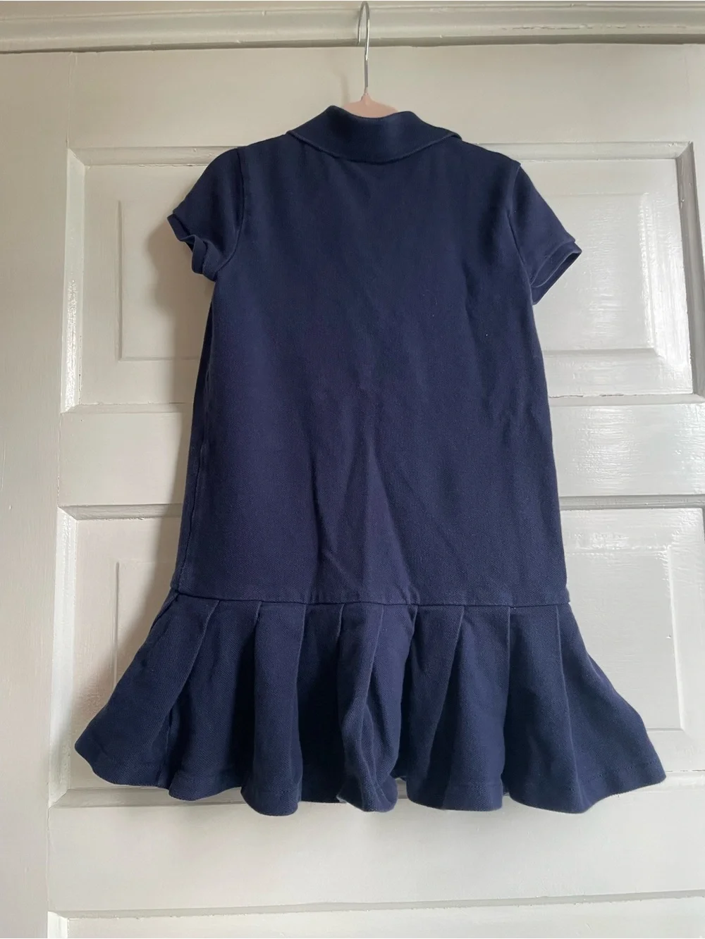 Ralph Lauren Navy Blue Pleated Polo Short Sleeve Dress Toddler Girls Size 3T